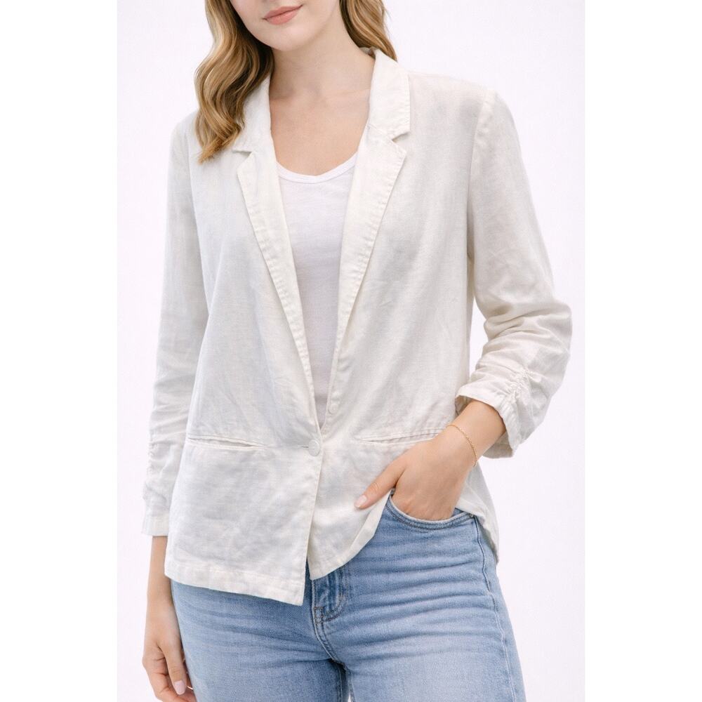 MARC NEW YORK | White Linen Blend Lightweight Blazer Jacket | Large
